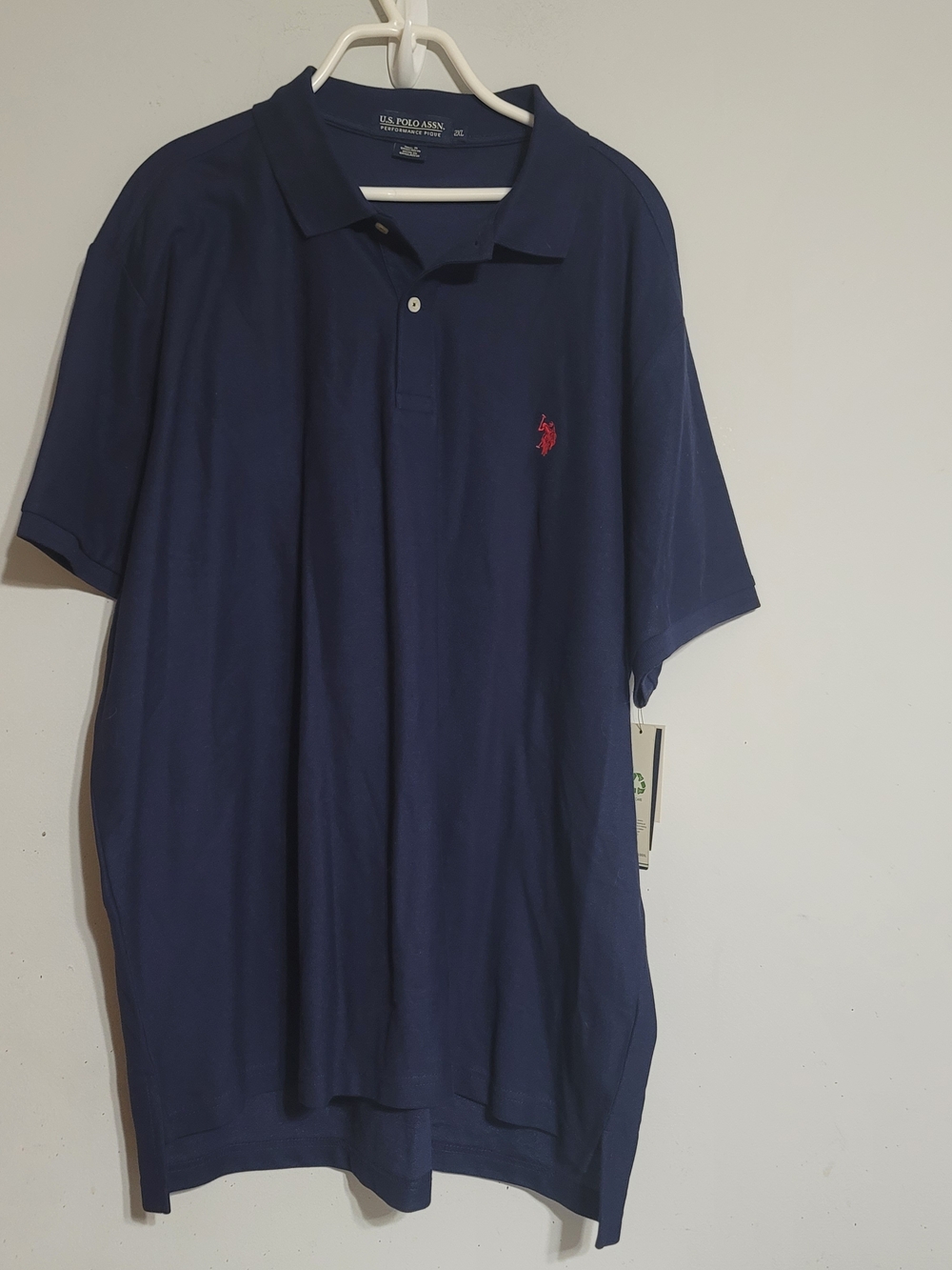 U.S. Polo Assn. Navy Polo with Red Embroidered Logo 2XL NWT Cotton